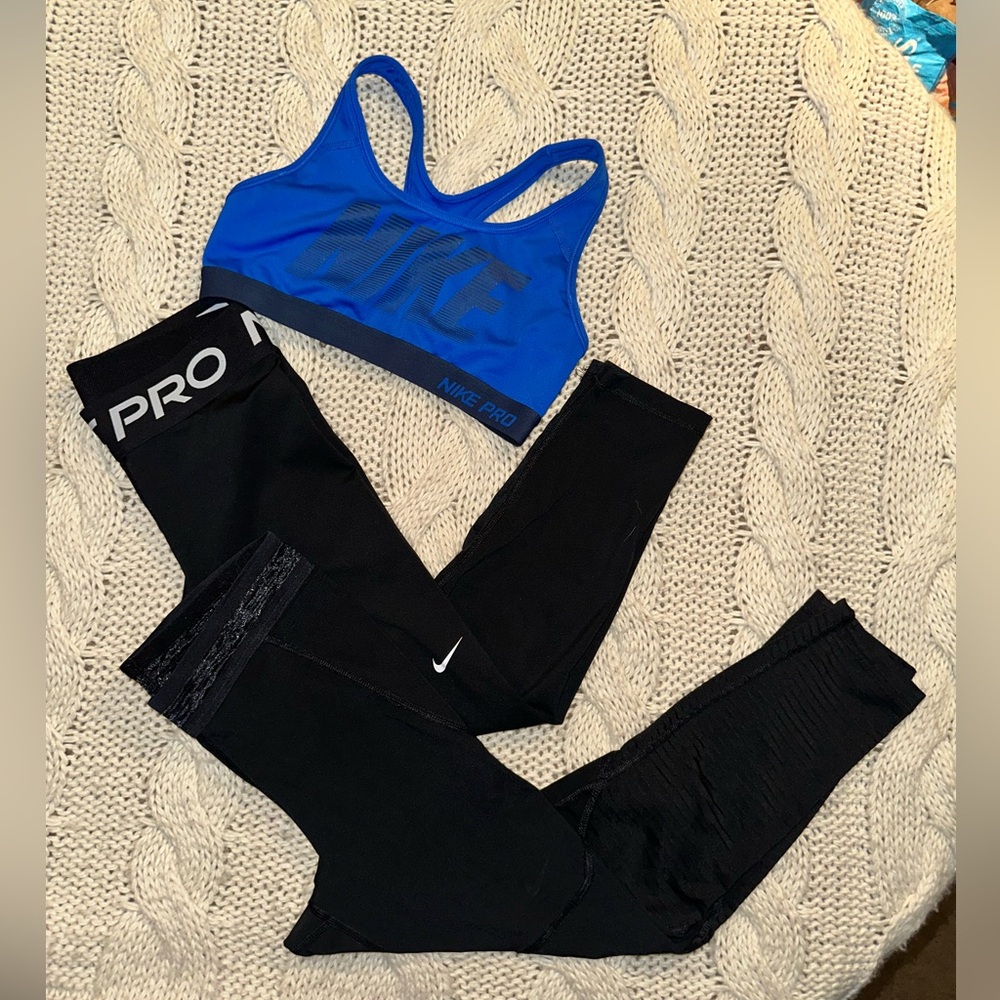 Nike Pro Blue and Black activewear bundle‎ lot Small